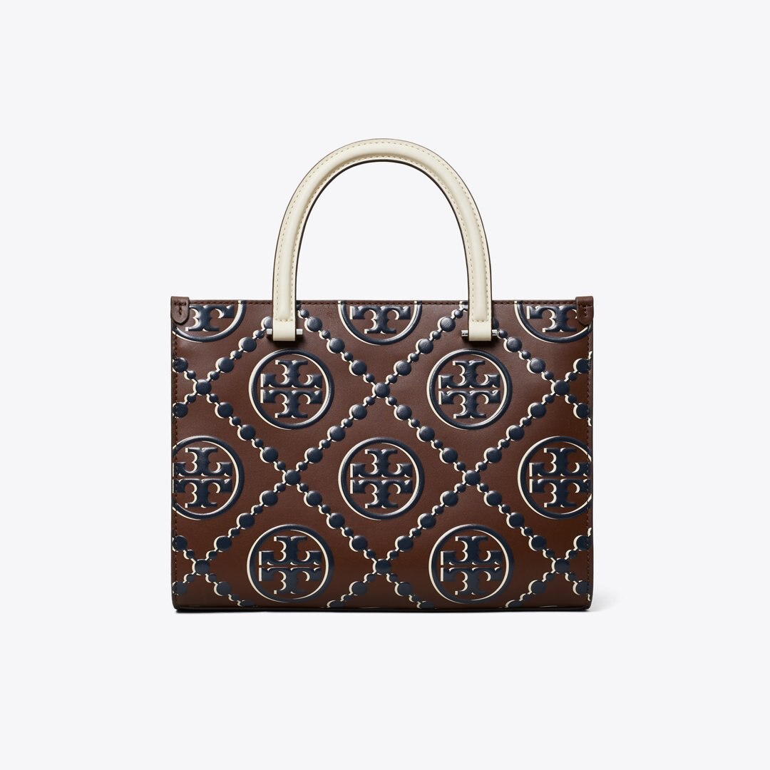 Tory Burch T Monogram Contrast Embossed Top-Handle Tote Tory Navy / John Coco