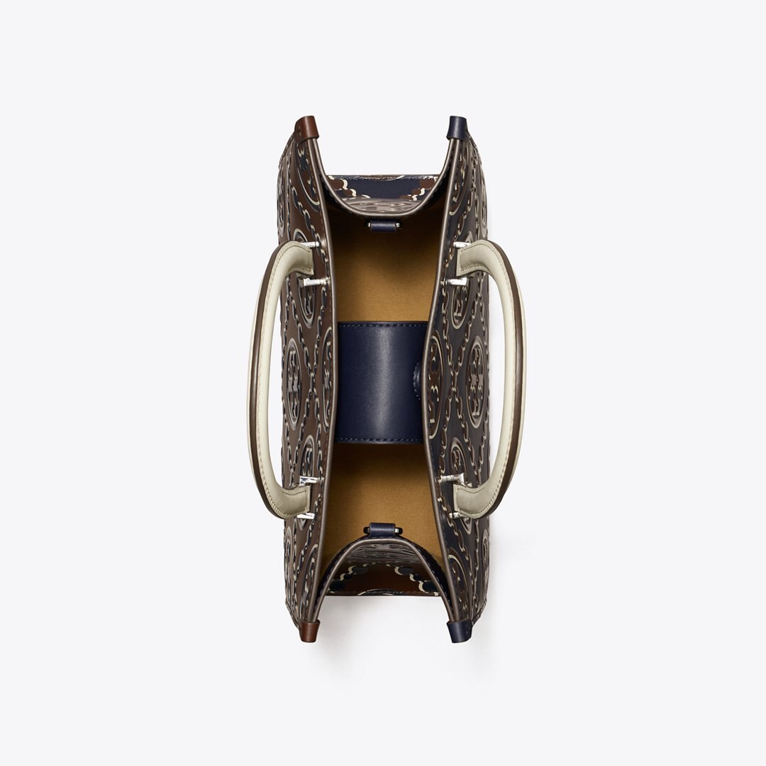 Tory Burch T Monogram Contrast Embossed Top-Handle Tote Tory Navy / John Coco