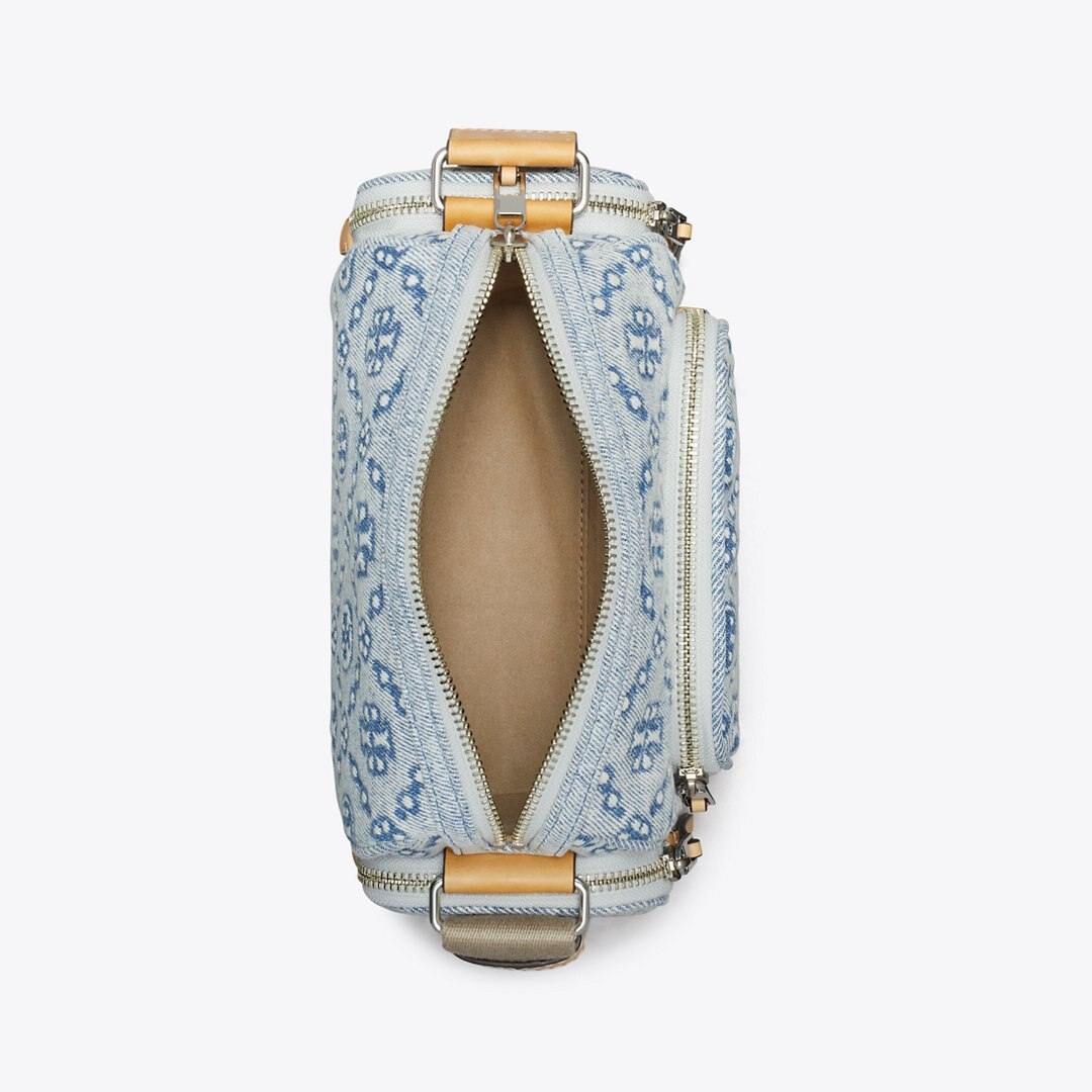 Tory Burch T Monogram Denim Pocket Crossbody Powder Blue