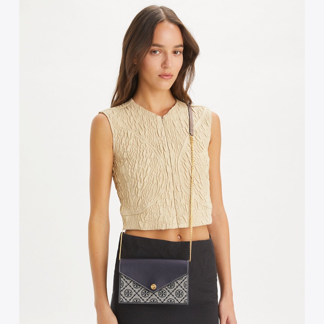 Tory Burch T Monogram Envelope Crossbody Tory Navy