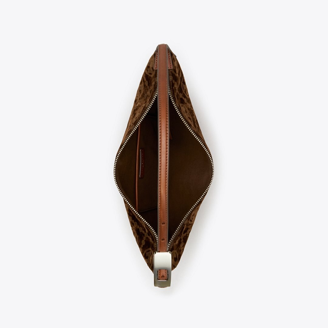 Tory Burch T Monogram Flocked Small Balloon Bag Sun Beige