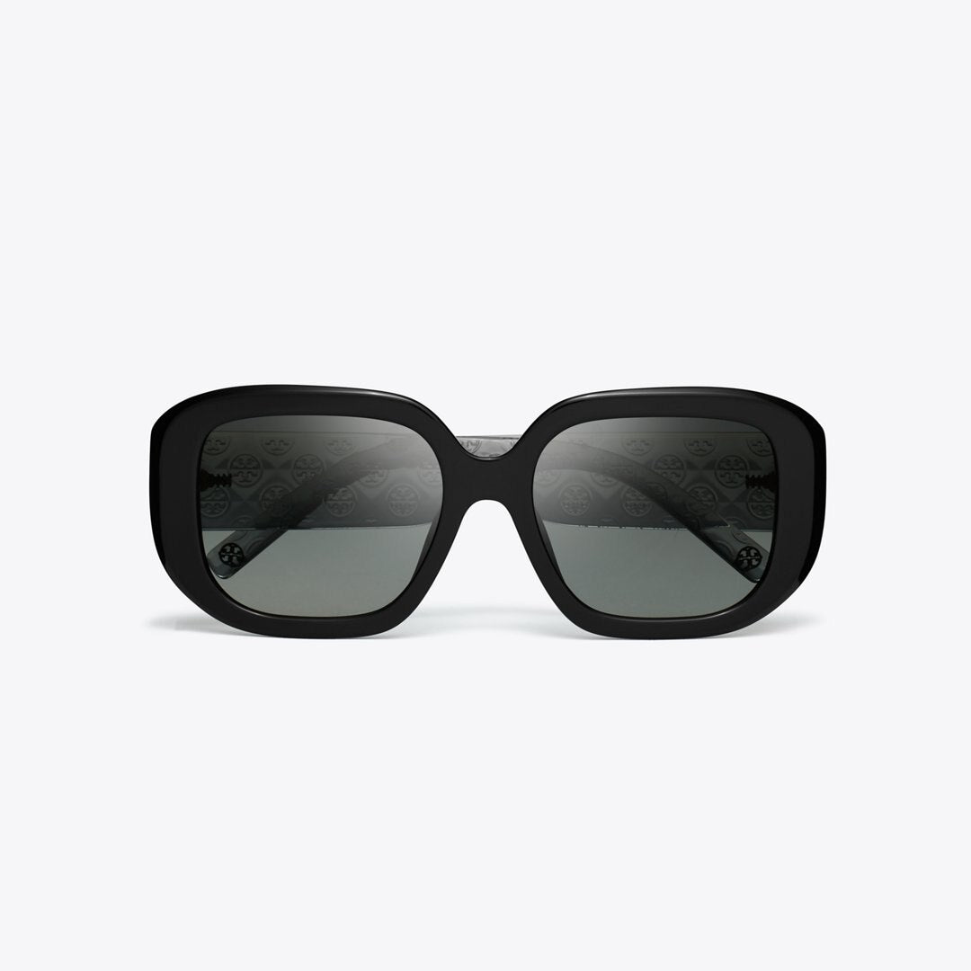 Tory Burch T Monogram Geometric Sunglasses BLACK/GREY GRADIENT