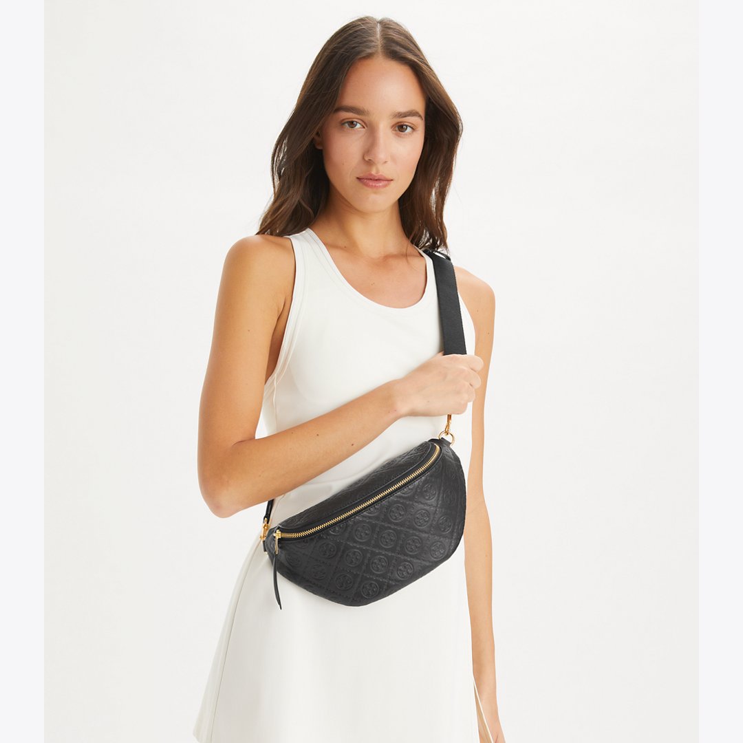 Tory Burch T Monogram Leather Belt Bag Black