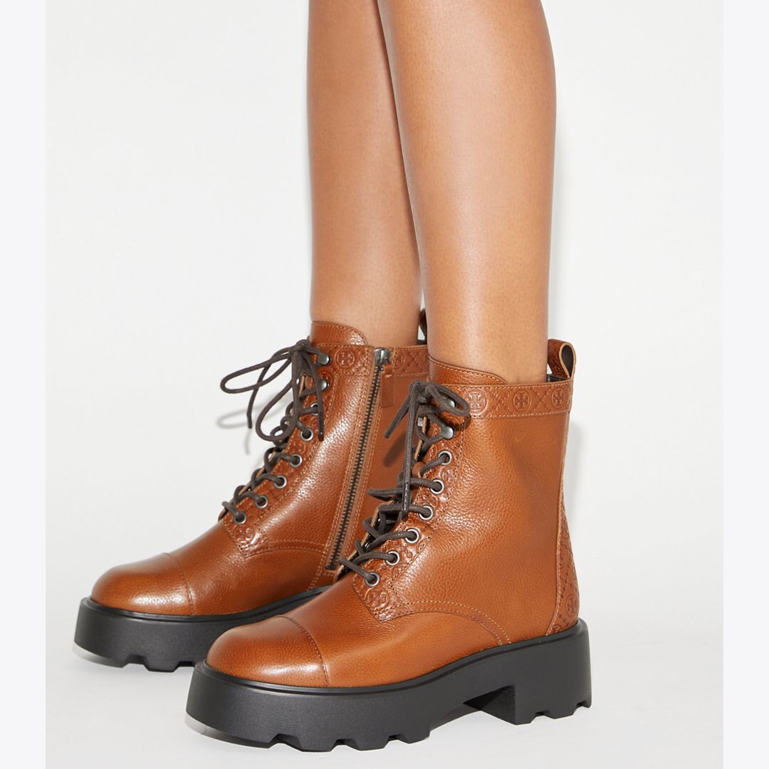 Tory Burch T Monogram Lug Boot TOASTED CARAMEL