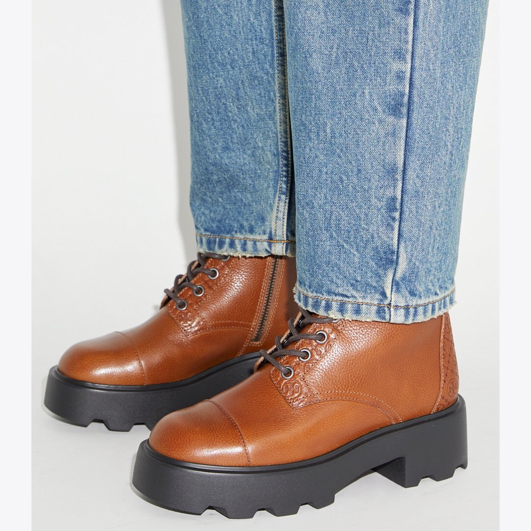 Tory Burch T Monogram Lug Boot TOASTED CARAMEL