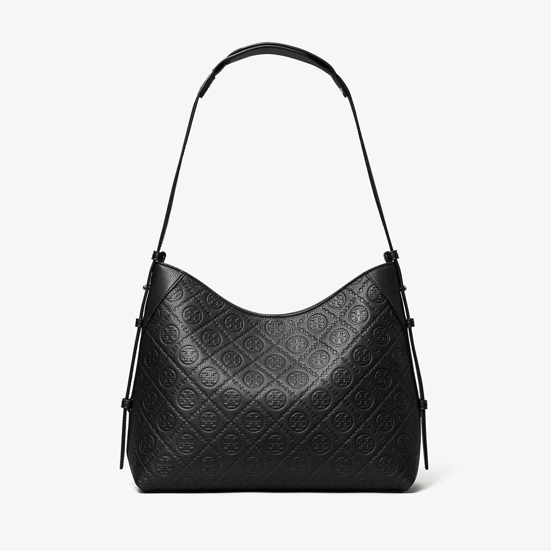 Tory Burch T Monogram Pebble Messenger Bag Black