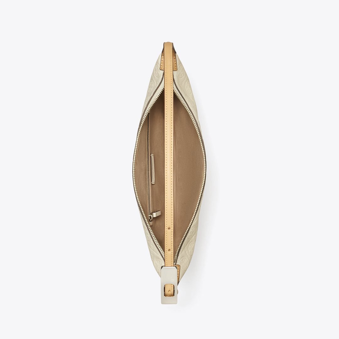 Tory Burch T Monogram Pebble Small Balloon Bag Warm White