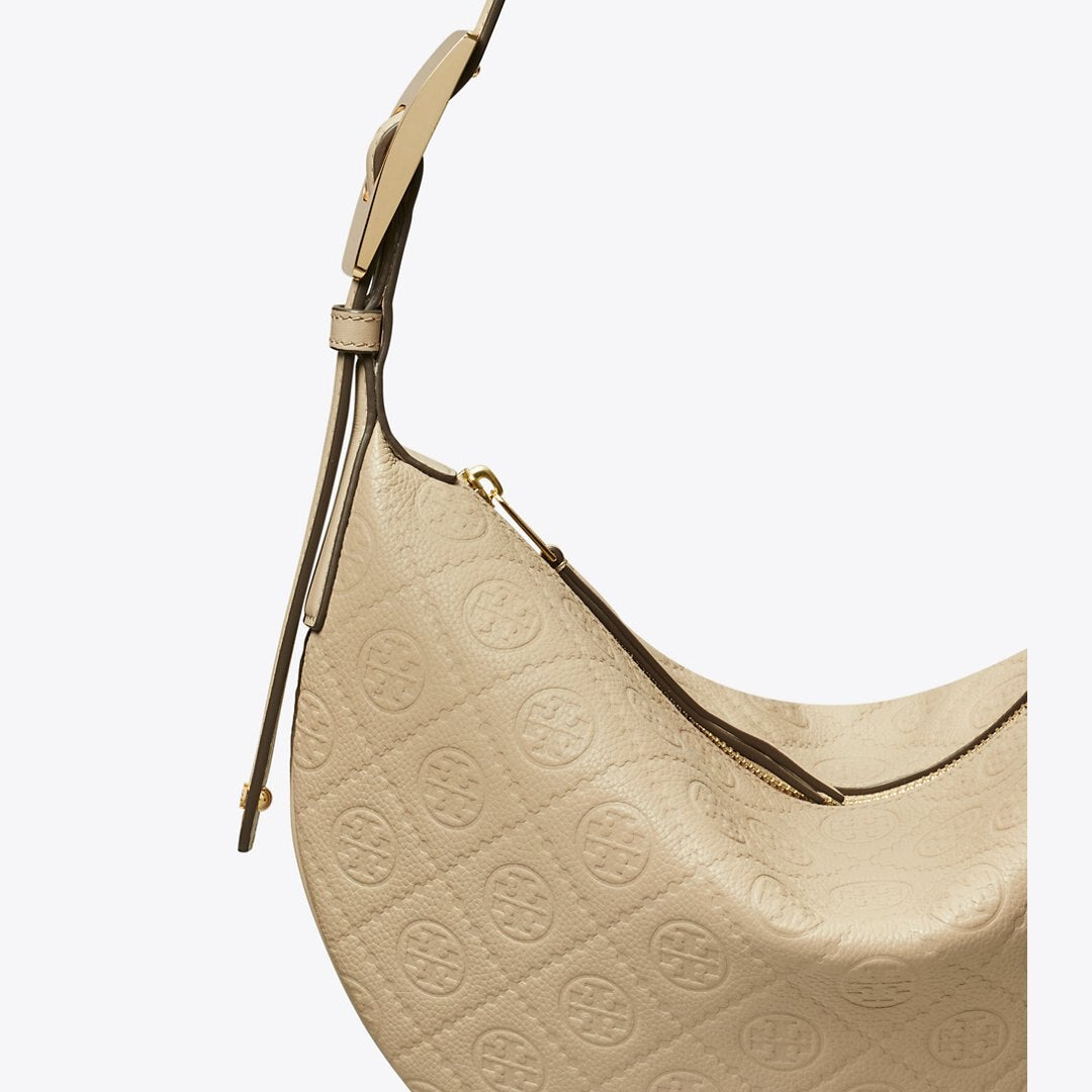 Tory Burch T Monogram Pebbled Small Balloon Bag Fresh Clay