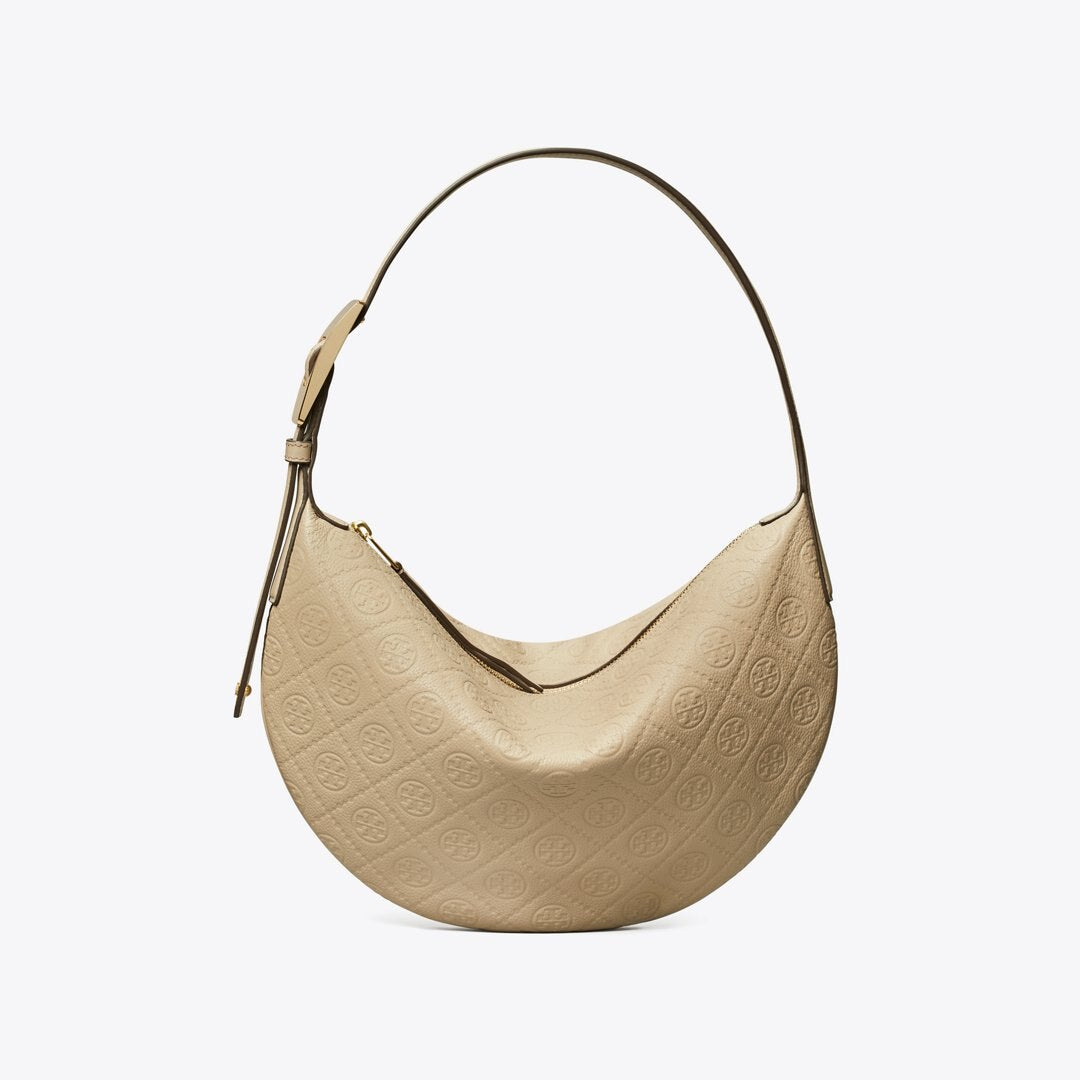 Tory Burch T Monogram Pebbled Small Balloon Bag Fresh Clay