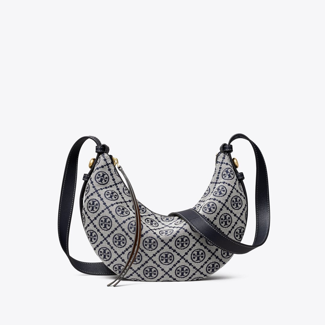 Tory Burch T Monogram Romy Half Moon Bag Tory Navy