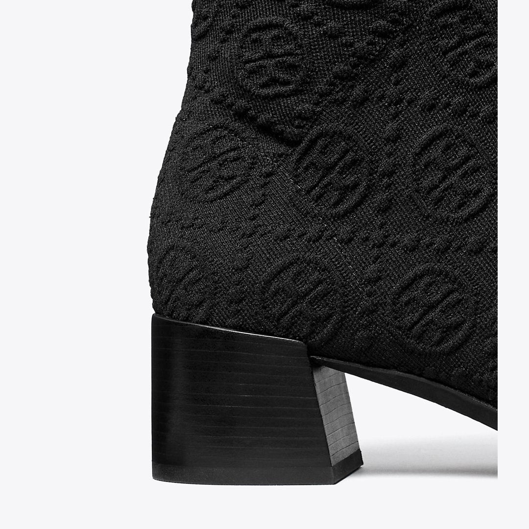 Tory Burch T Monogram Stretch Ankle Boot PERFECT BLACK