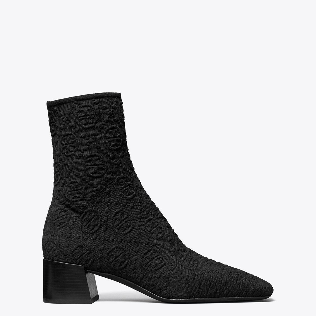 Tory Burch T Monogram Stretch Ankle Boot PERFECT BLACK