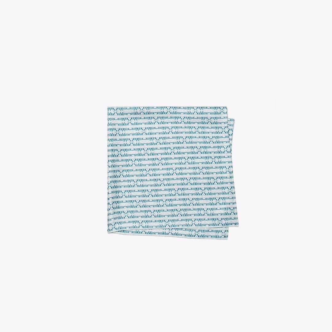 Tory Burch T Monogram Sublime Silk Scarf Blue