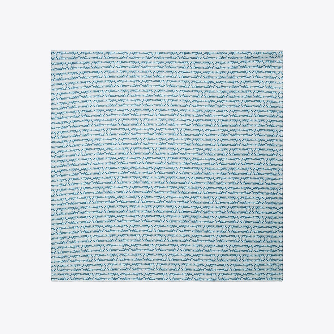 Tory Burch T Monogram Sublime Silk Scarf Blue
