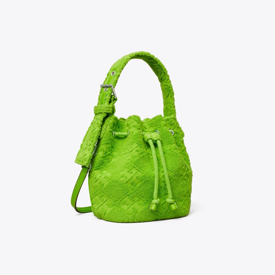 Tory Burch T Monogram Terry Mini Bucket Bag Bright Fern