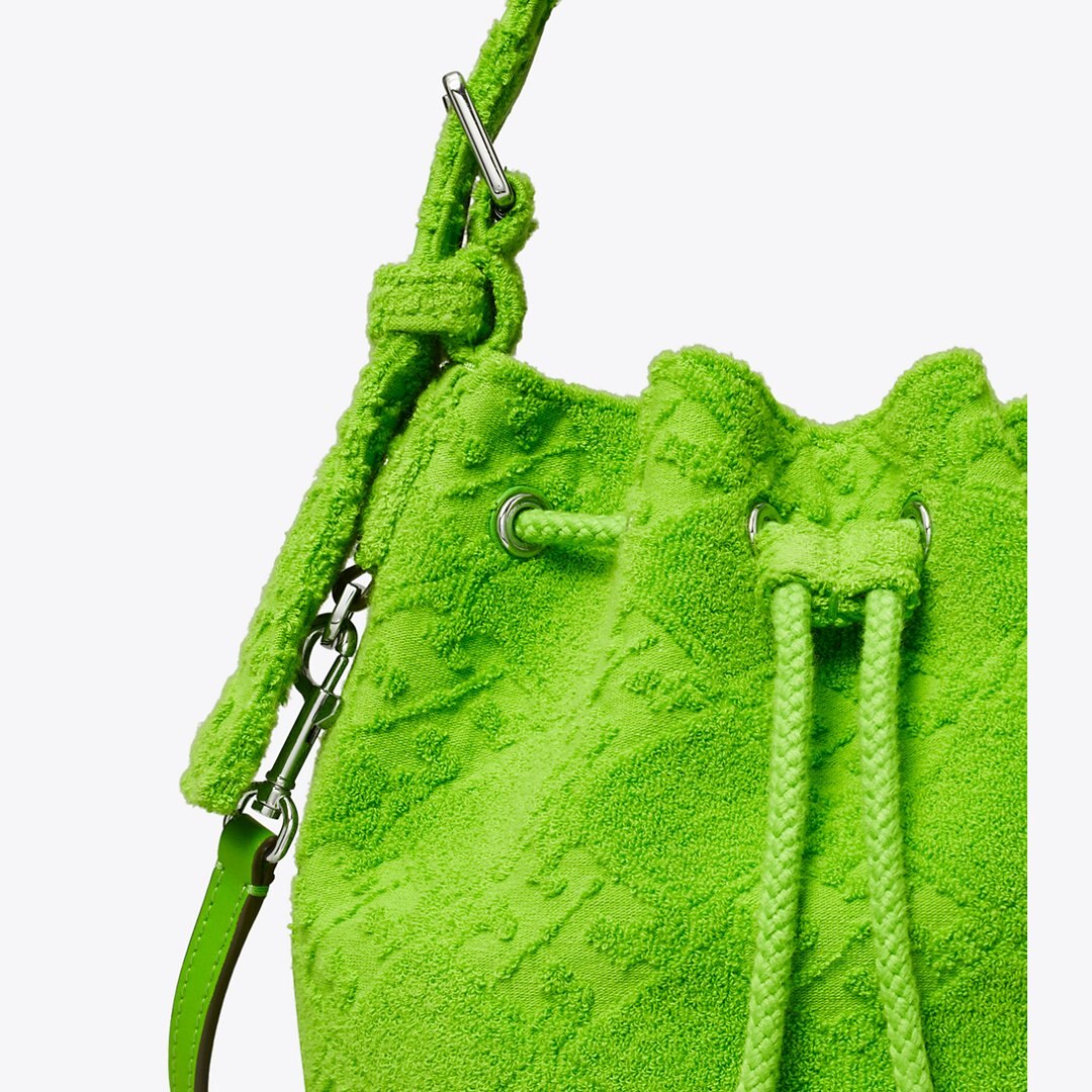 Tory Burch T Monogram Terry Mini Bucket Bag Bright Fern
