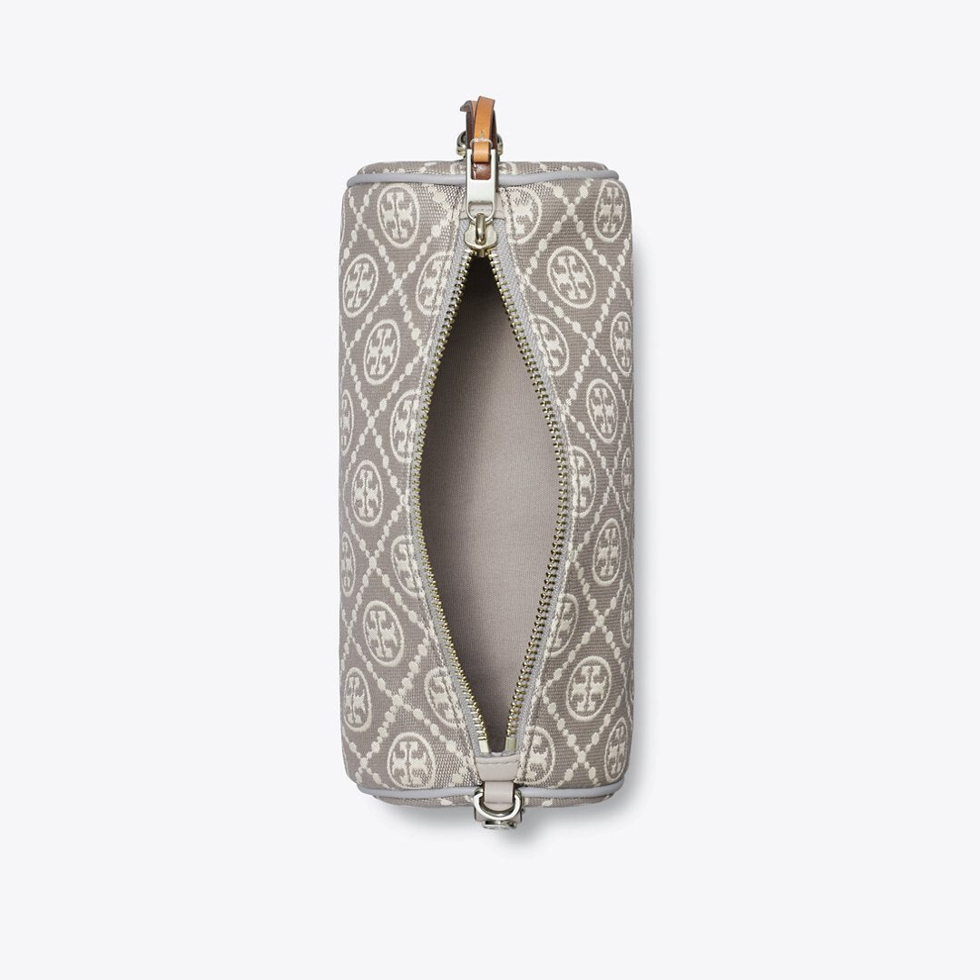 Tory Burch T Monogram Utility Cylinder Bag Gray