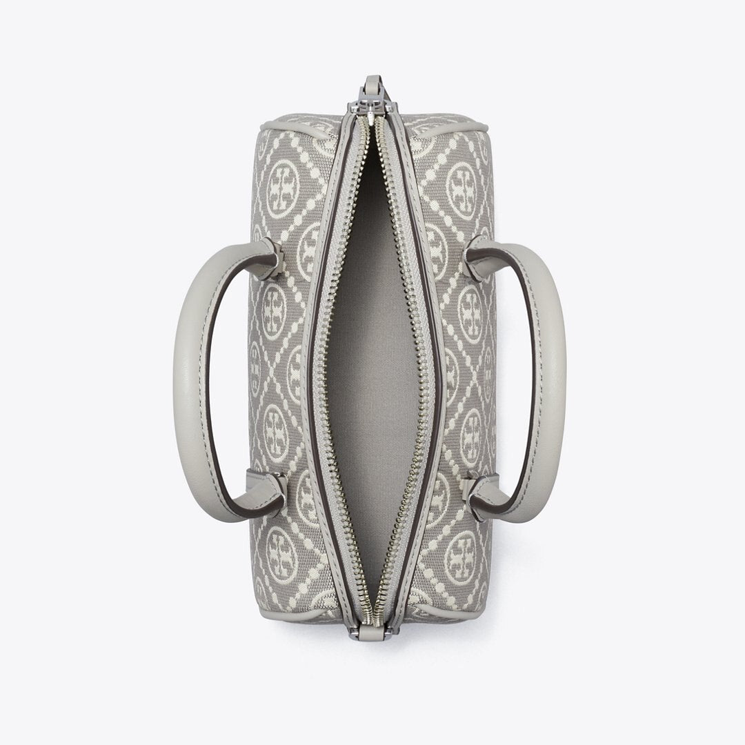 Tory Burch T Monogram Utility Mini Barrel Bag Gray