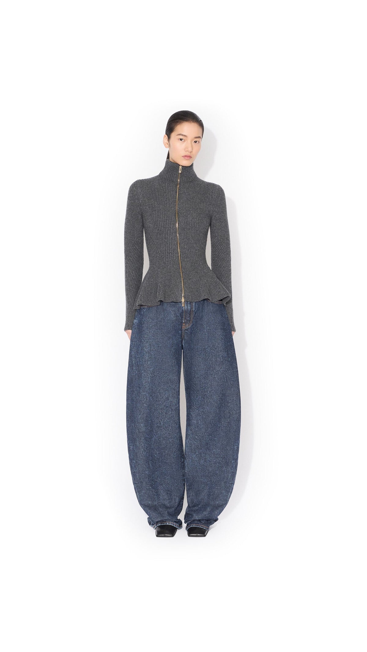Alaïa Peplum Knitted Cardigan