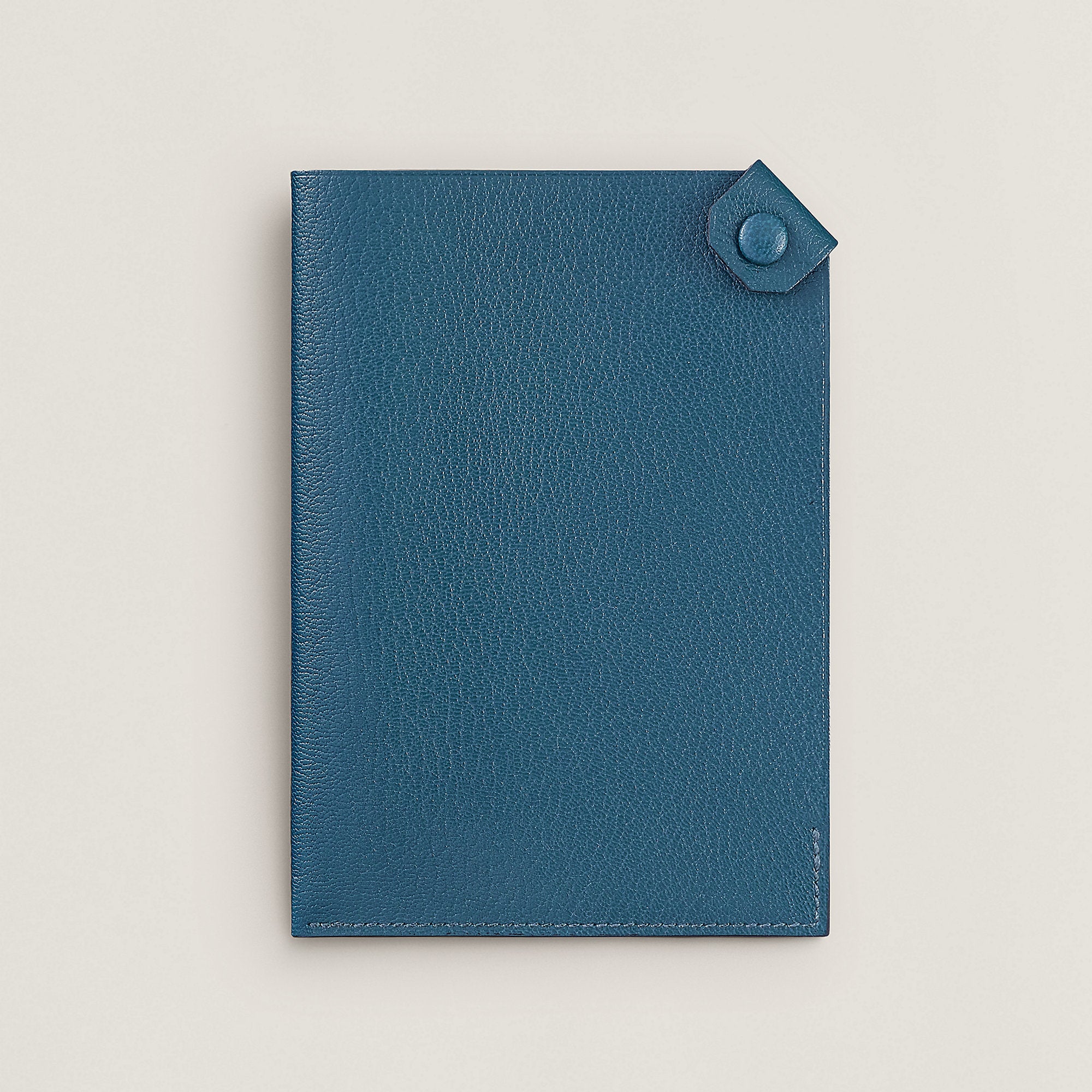 Hermes Tarmac Passport Holder Deep Blue