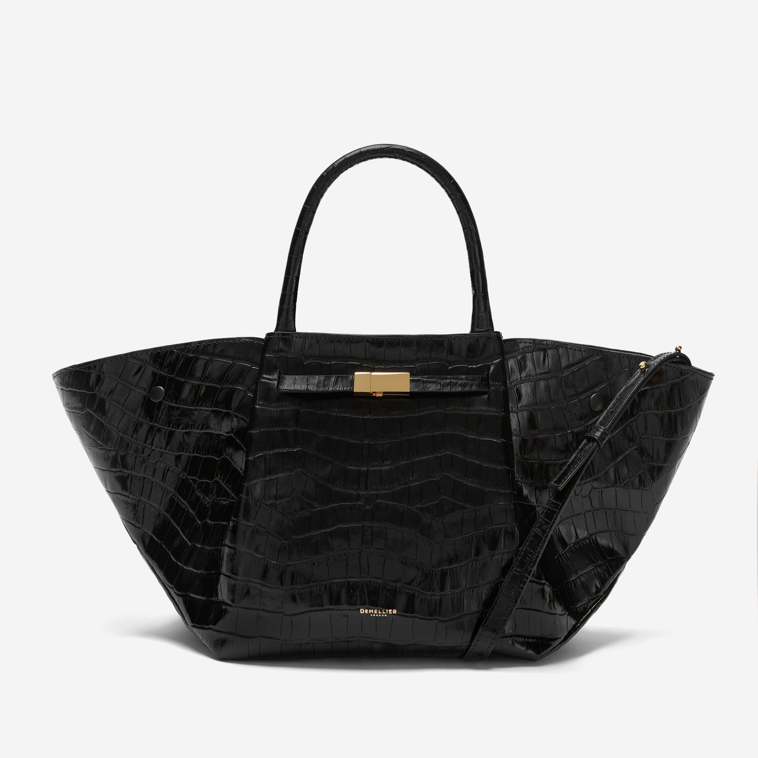 DeMellier The Midi New York black croc-effect