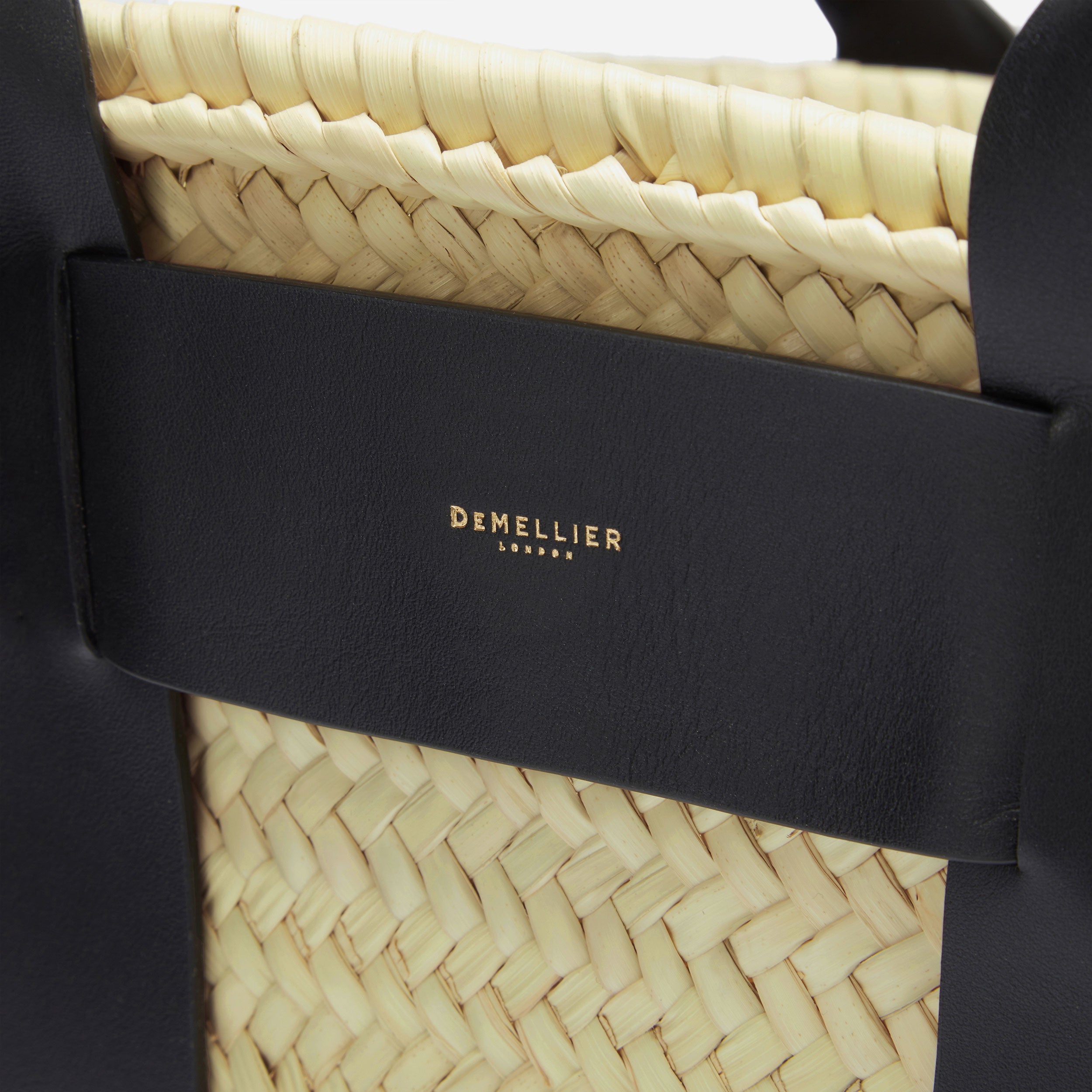 DeMellier The Santorini natural basket black smooth
