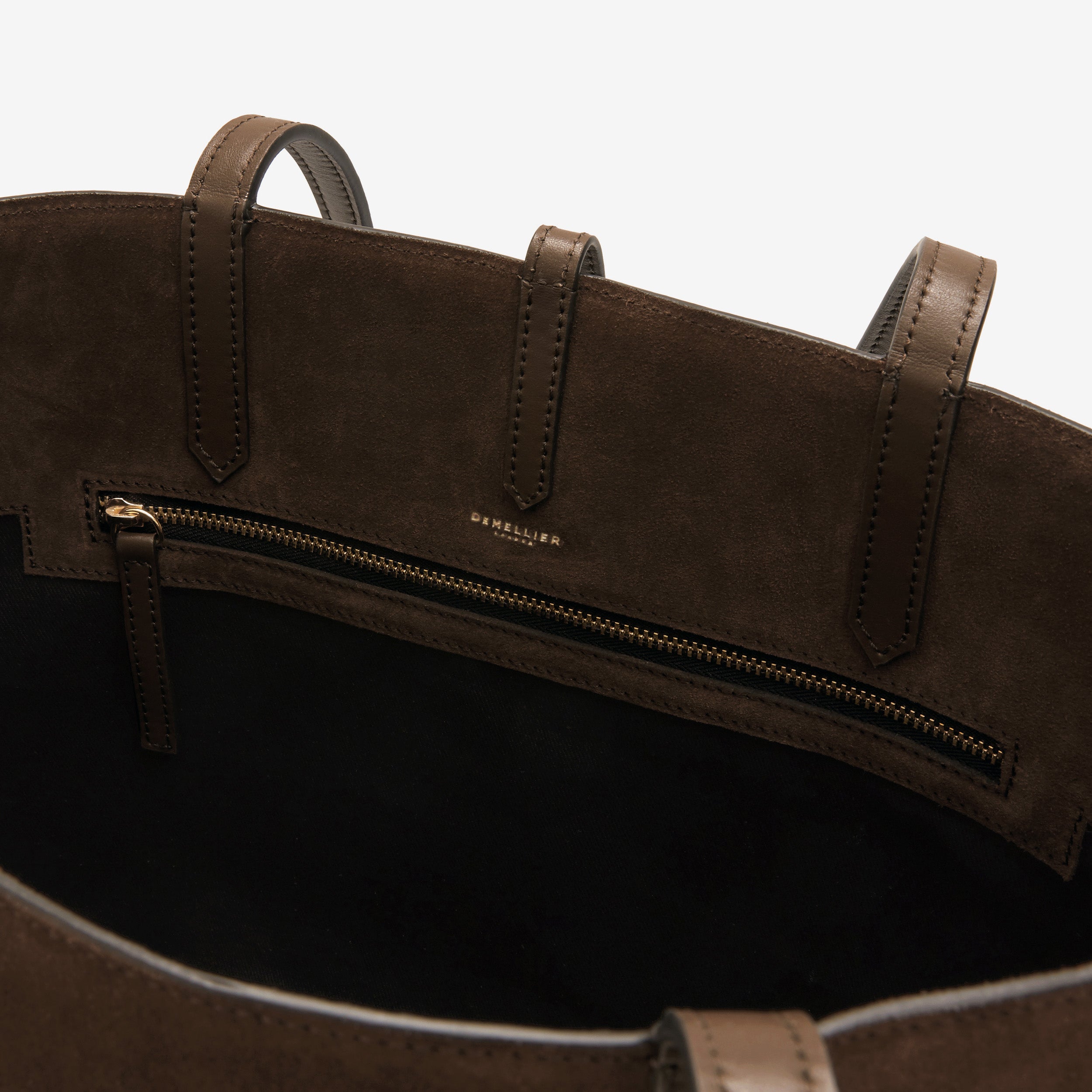 DeMellier The Tokyo Tote mocha suede & mocha smooth