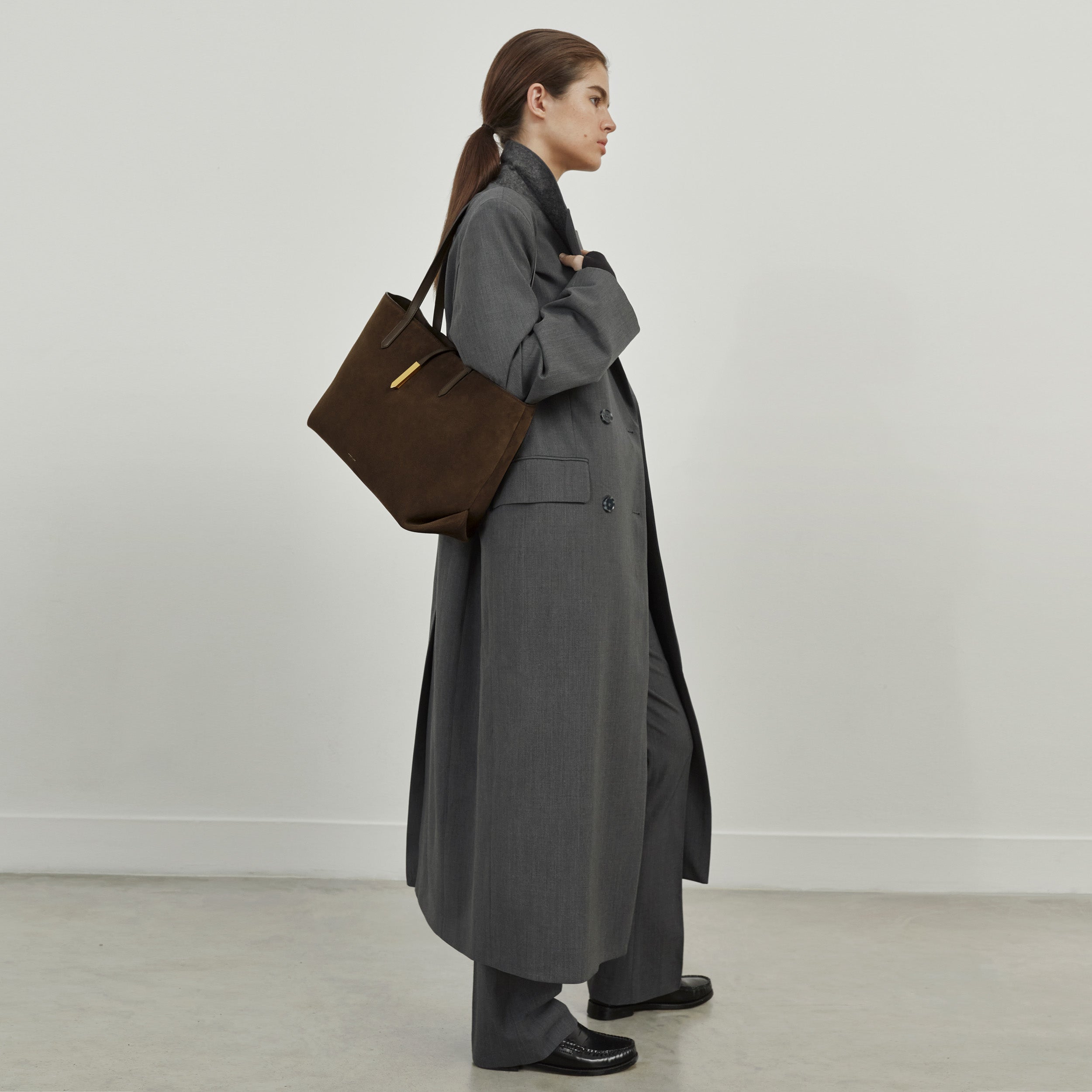 DeMellier The Tokyo Tote burgundy suede & burgundy smooth