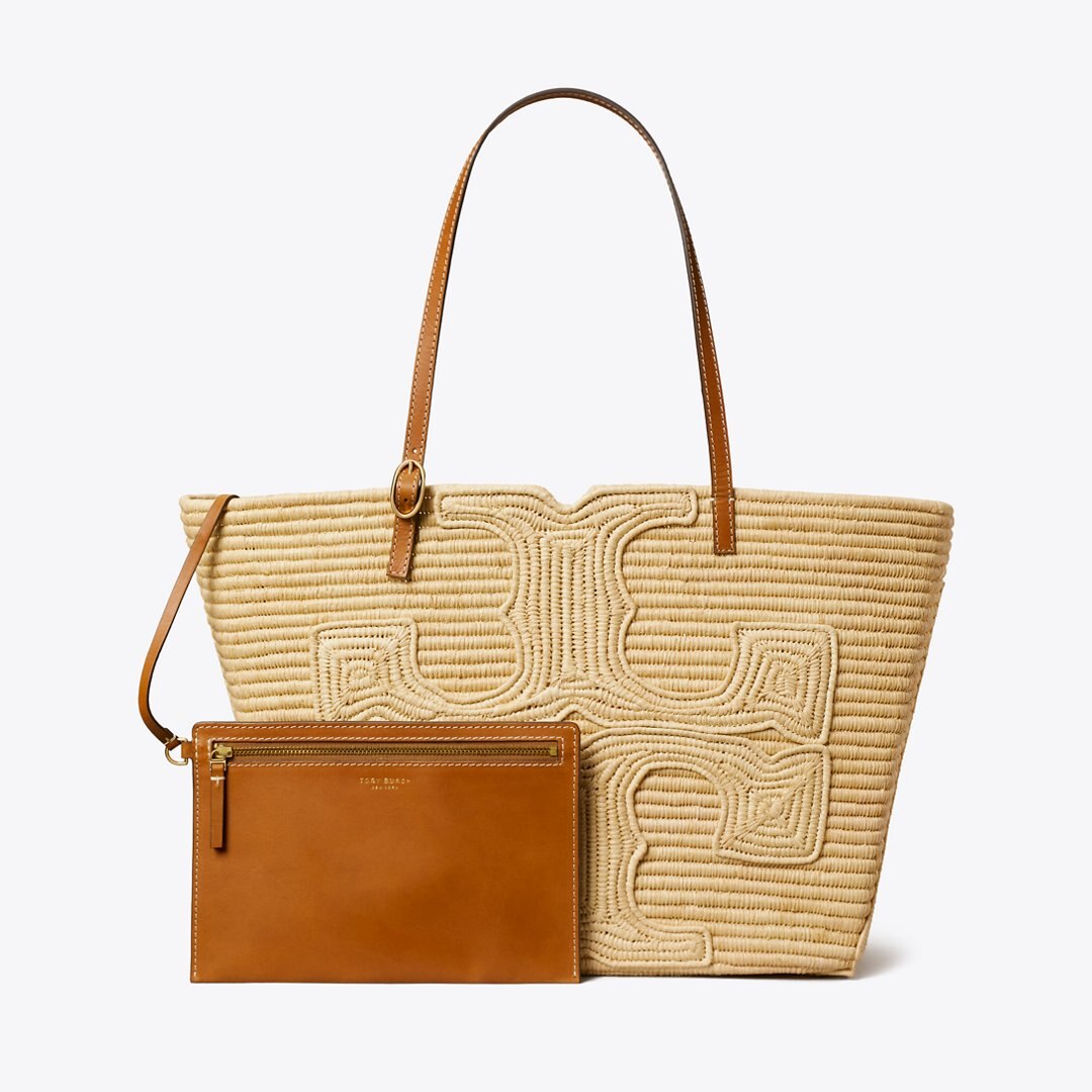 Tory Burch Tory Burch x Doum for Women Large Ella Raffia Tote Natural
