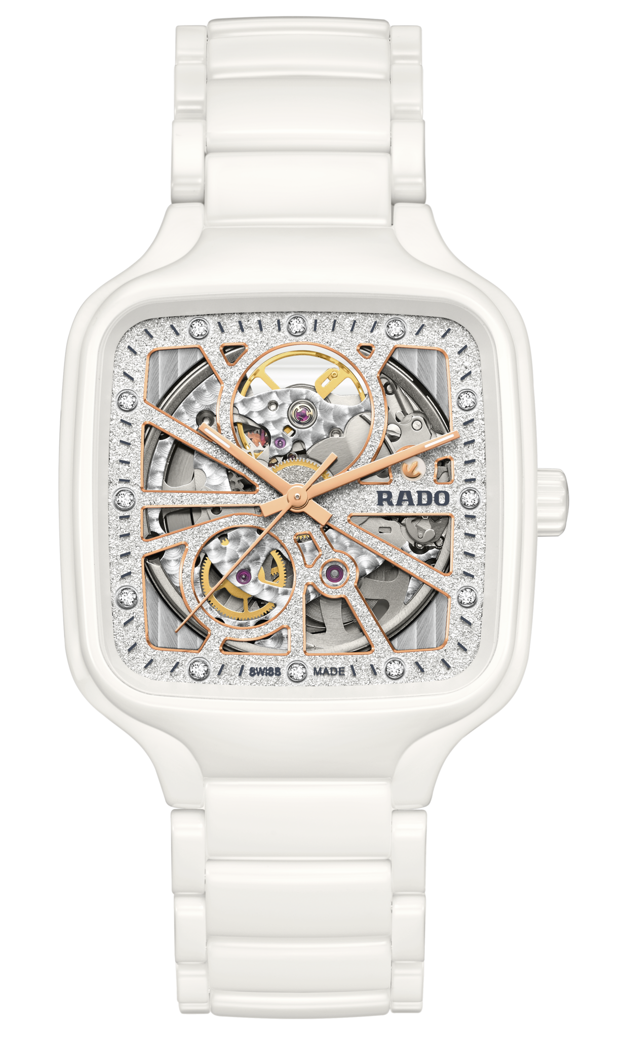 Seiko Rado True Square Automatic Open Heart Sparkling Rhodium r27073722