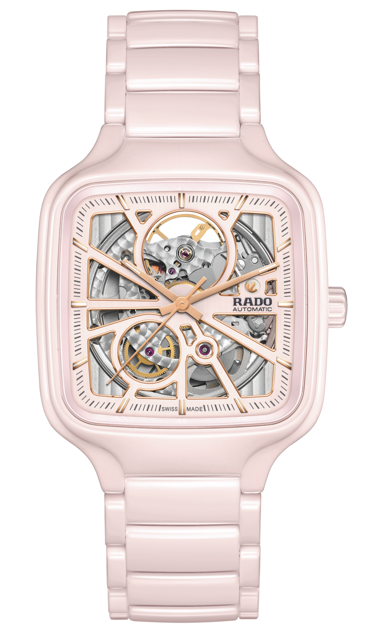 Seiko Rado True Square Automatic Open Heart Pink r27123012
