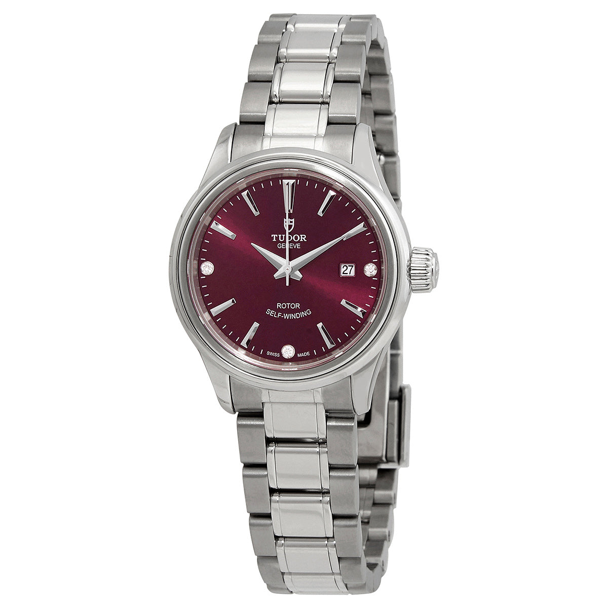 Tudor Automatic Burgundy Diamond Dial Women's Watch