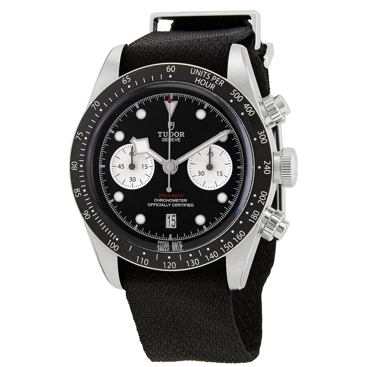 Tudor Black Bay Chrono Chronograph Automatic Chronometer Black Dial Mens Watch