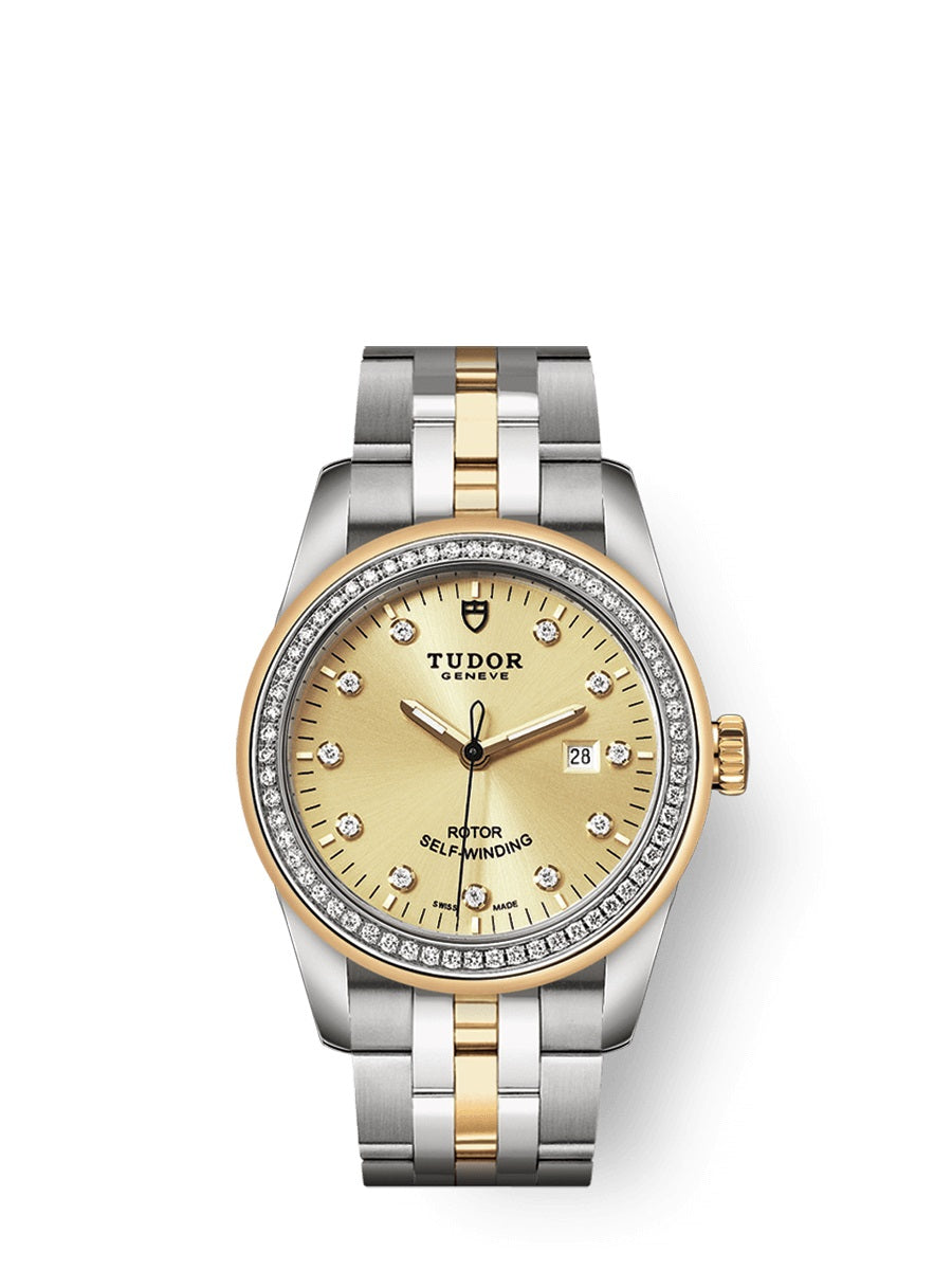 Tudor Glamour Date Automatic Diamond Champagne Dial Women's Watch