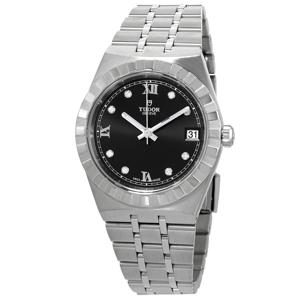Tudor Royal Automatic Diamond Black Dial 34 Mm Watch