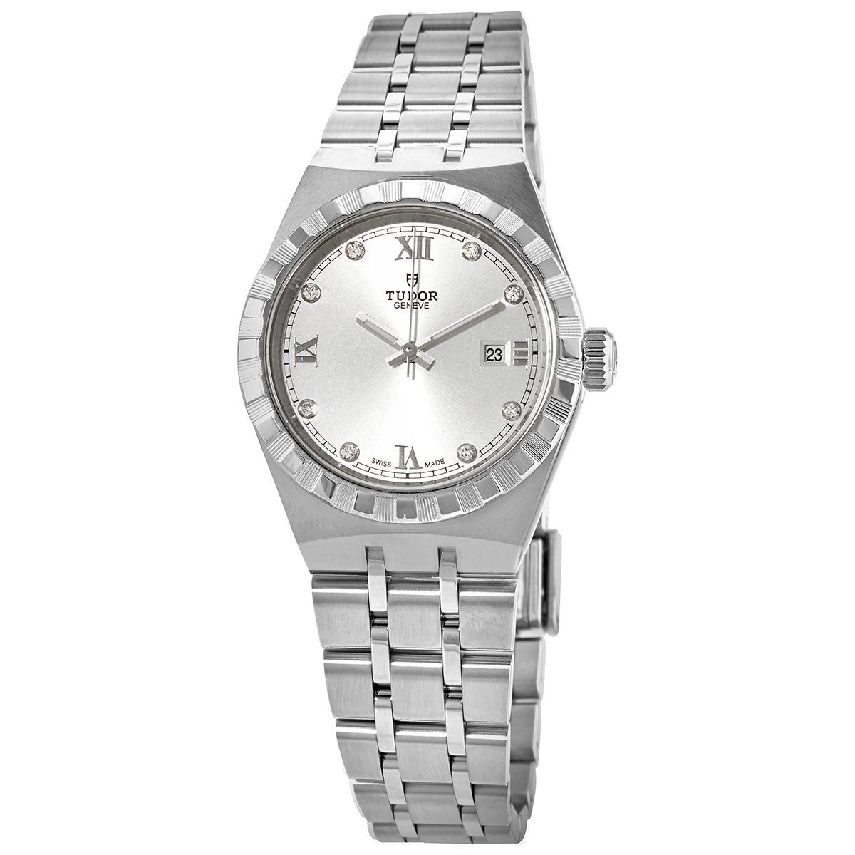 Tudor Royal Automatic Diamond Silver Dial 28 Mm Watch
