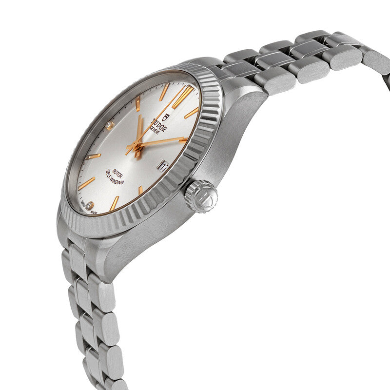 Tudor Style Automatic Diamond Silver Dial Unisex Watch