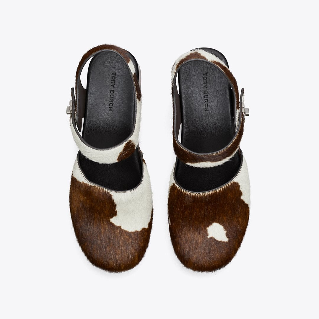 Tory Burch Turnlock Clog Mocha Brown / SHEA BUTTER