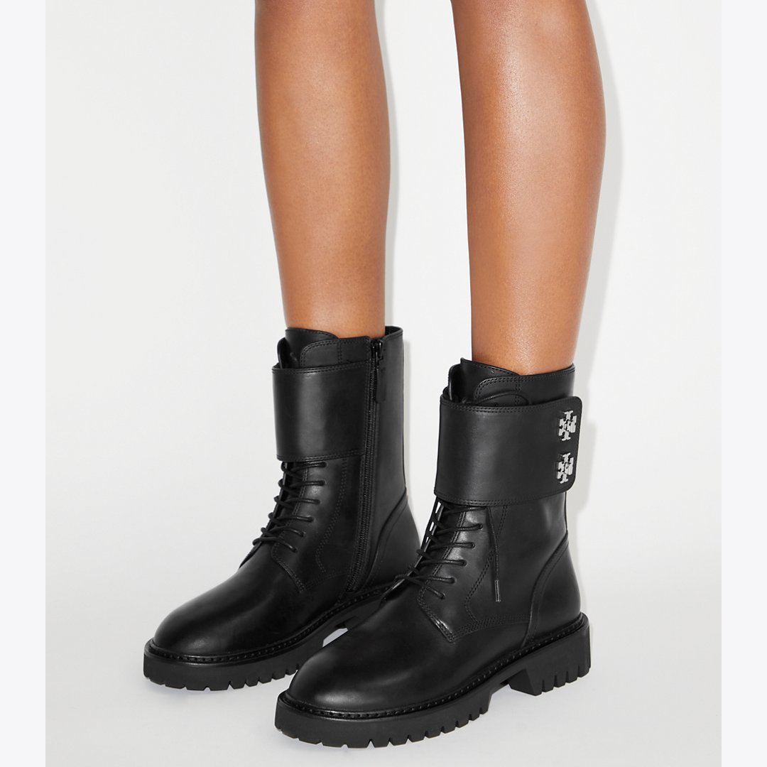 Tory Burch Turnlock Lug Boot PERFECT BLACK