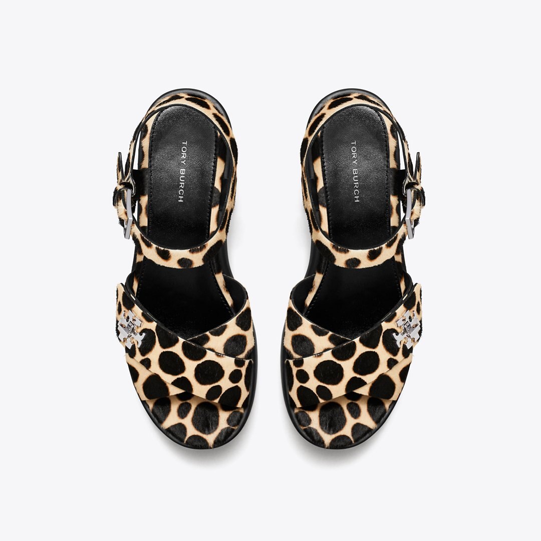 Tory Burch Turnlock Platform Lug Heeled Sandal TRENCH / PERFECT BLACK