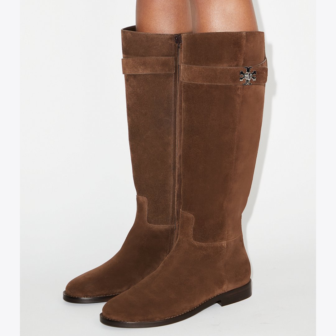 Tory Burch Turnlock Riding Boot DARK COCOA