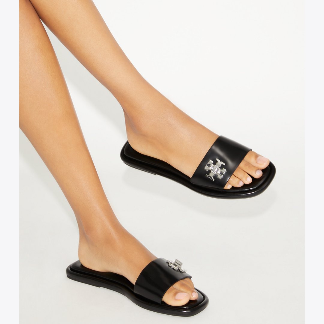 Tory Burch Turnlock Slide PERFECT BLACK