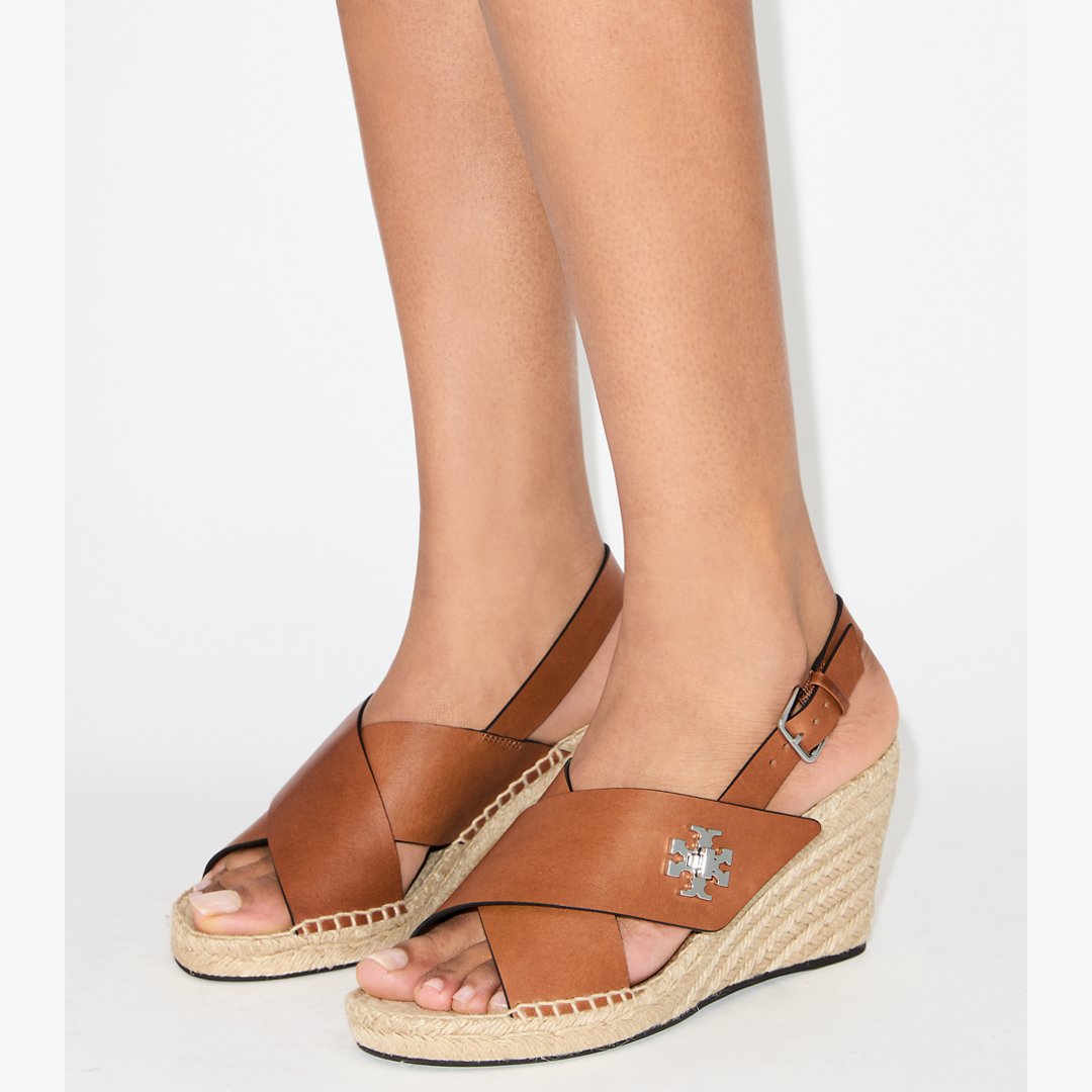 Tory Burch Turnlock Wedge Espadrille CLASSIC CUOIO