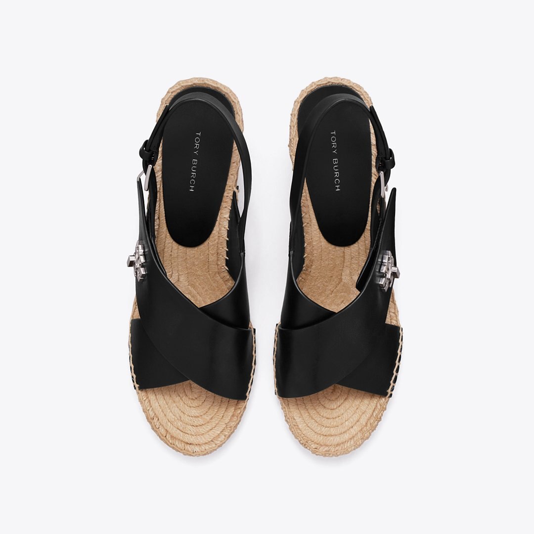Tory Burch Turnlock Wedge Espadrille PERFECT BLACK