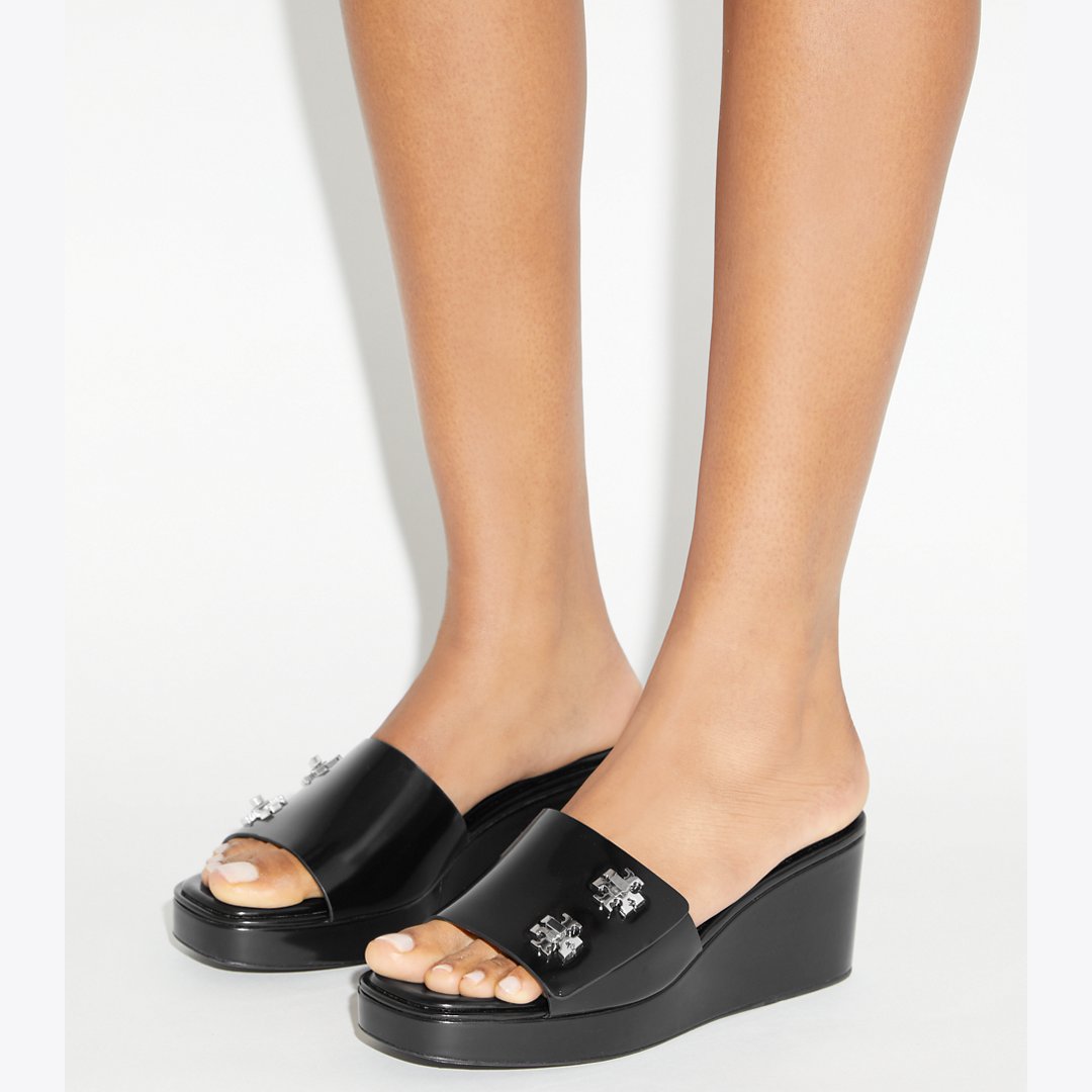 Tory Burch Turnlock Wedge Sandal PERFECT BLACK