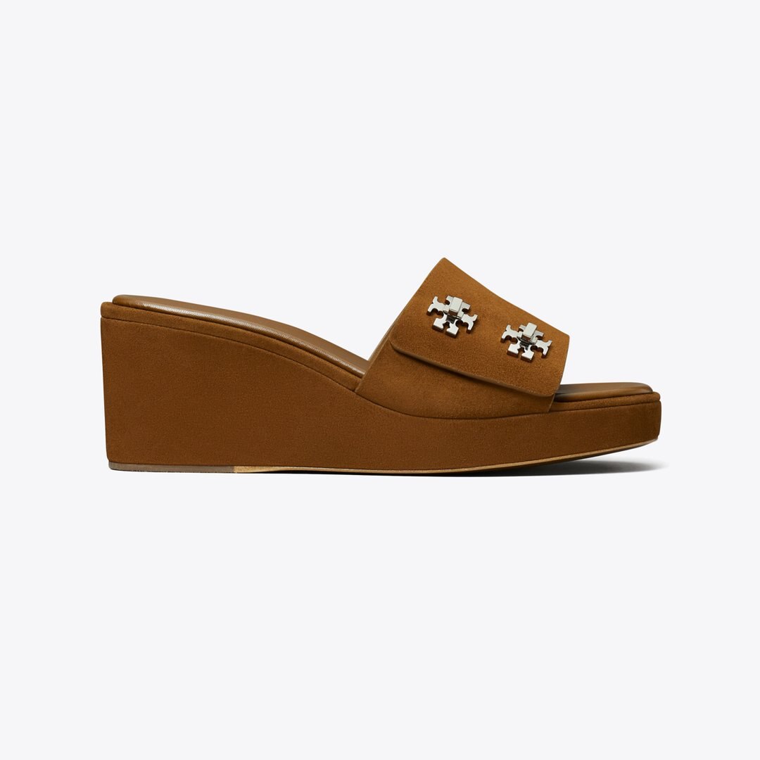 Tory Burch Turnlock Wedge Sandal COGNAC BROWN