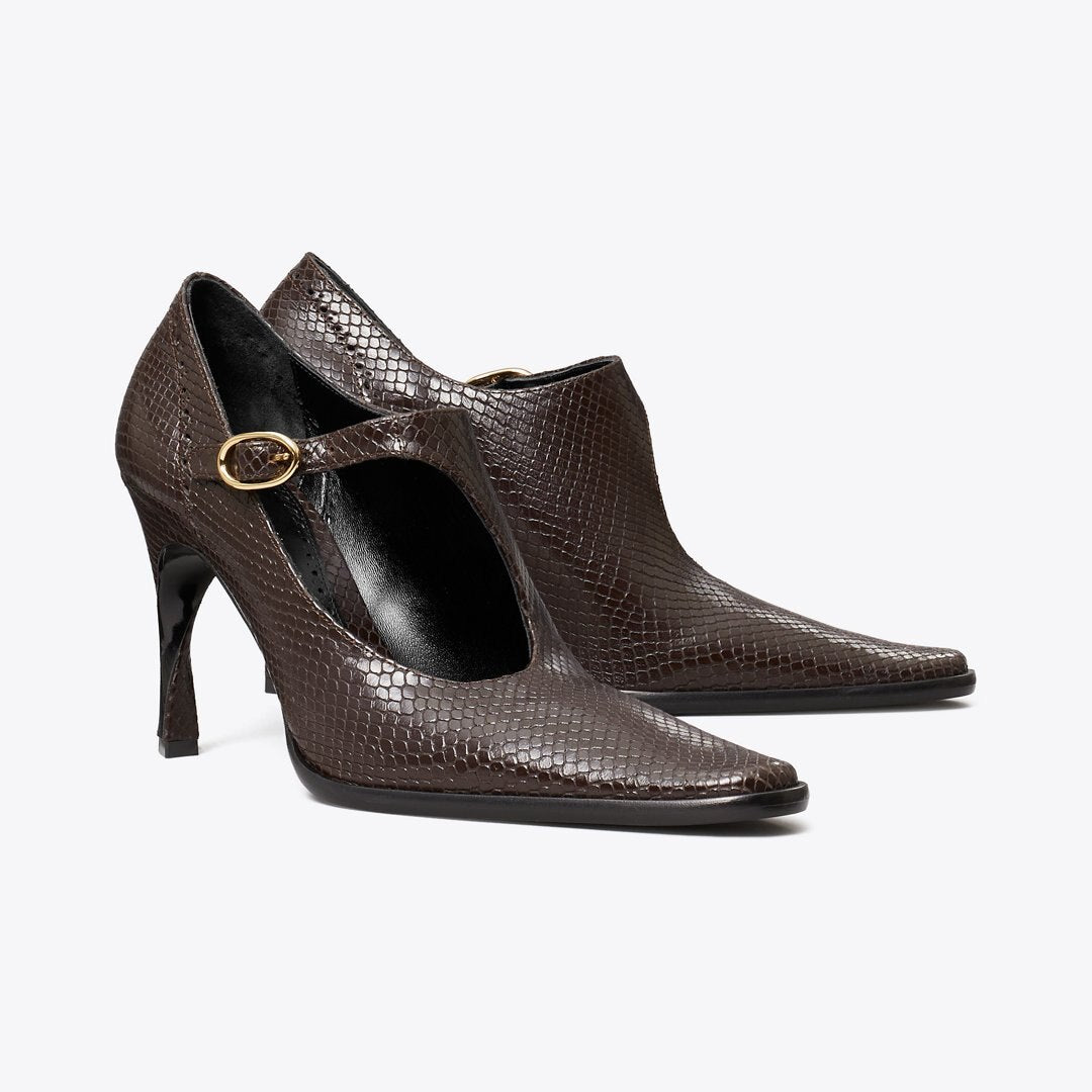 Tory Burch Twisted Heel Monk Strap CHOCOLATE