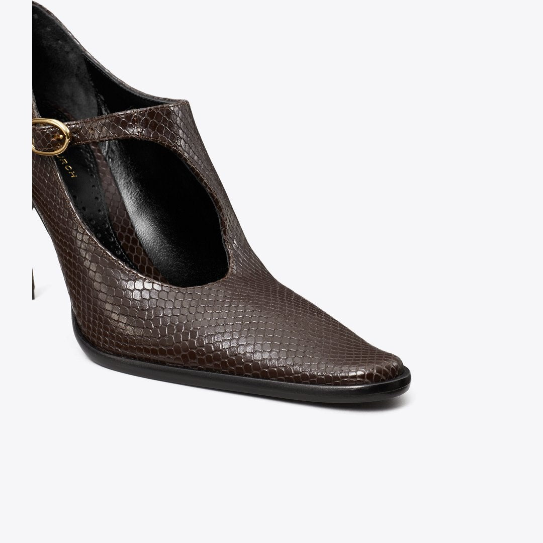 Tory Burch Twisted Heel Monk Strap CHOCOLATE