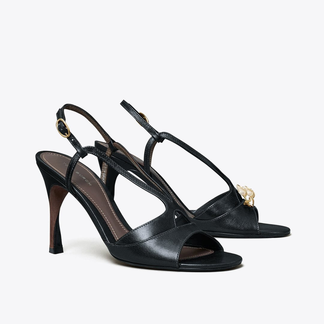 Tory Burch Twisted Heel Sandal BLACK