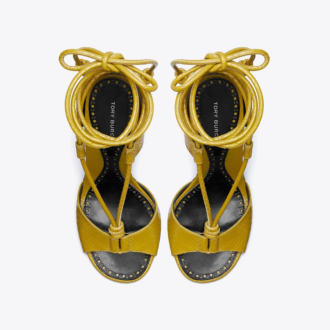 Tory Burch Twisted Heel Sandal SIENNA GOLD